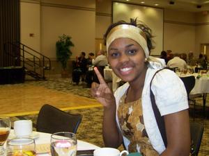 [Student seated at 2009 UNT Black History Month event]