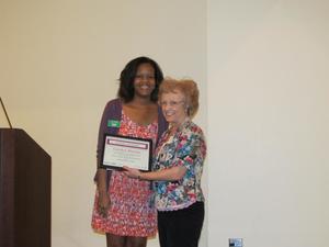 [Cara Walker and Carolyn Blevins with certificate]