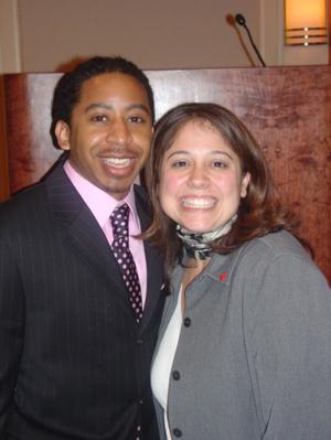 [Man and Andrea Robledo at 2005 Black History Month event]