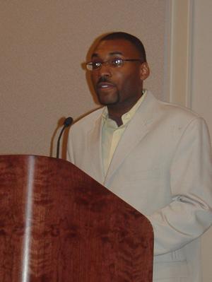 [Speaker at 2005 Black History Month event]