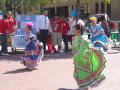 Photograph: [Folklorico dancers in blue, green, and purple at 2008 Carnaval]