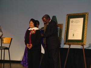 [Dolores Huerta receiving honorary degree, 1]
