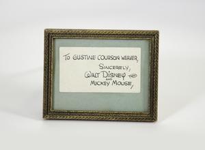 [Framed Walt Disney signature]