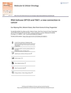 RNA helicase DP103 and TAK1: a new connection in cancer