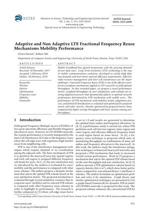 Primary view of object titled 'Adaptive and Non Adaptive Long Term Evolution Fractional Frequency Reuse Mechanisms Mobility Performance'.