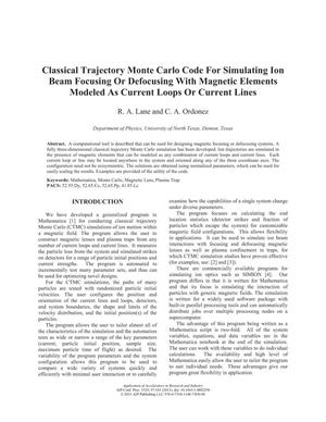 Classical trajectory Monte Carlo code for simulating ion beam focusing or defocusing with magnetic elements modeled as current loops or current lines
