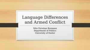Language Differences and Armed Conflict