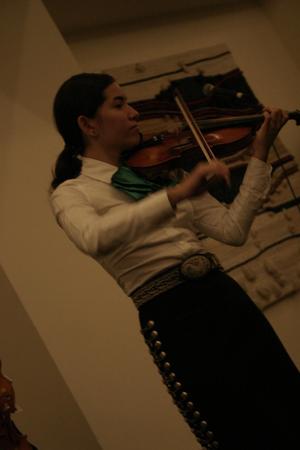 [Violinist at 2004 La Raza event]