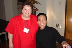 [Lanette McClure posing with B. D. Wong]