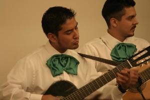 [Mariachi guitarists at 2004 La Raza ceremony]