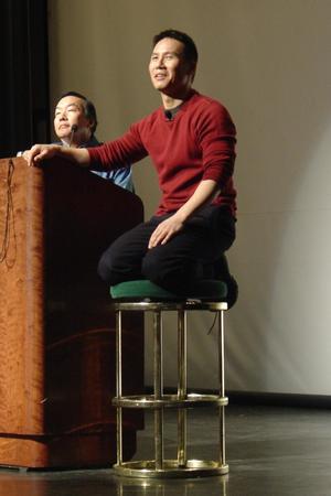 [Dr. Paul Leung and B. D. Wong on stage]