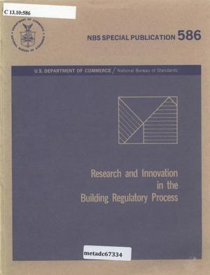 Research and Innovation in the Building Regulatory Process