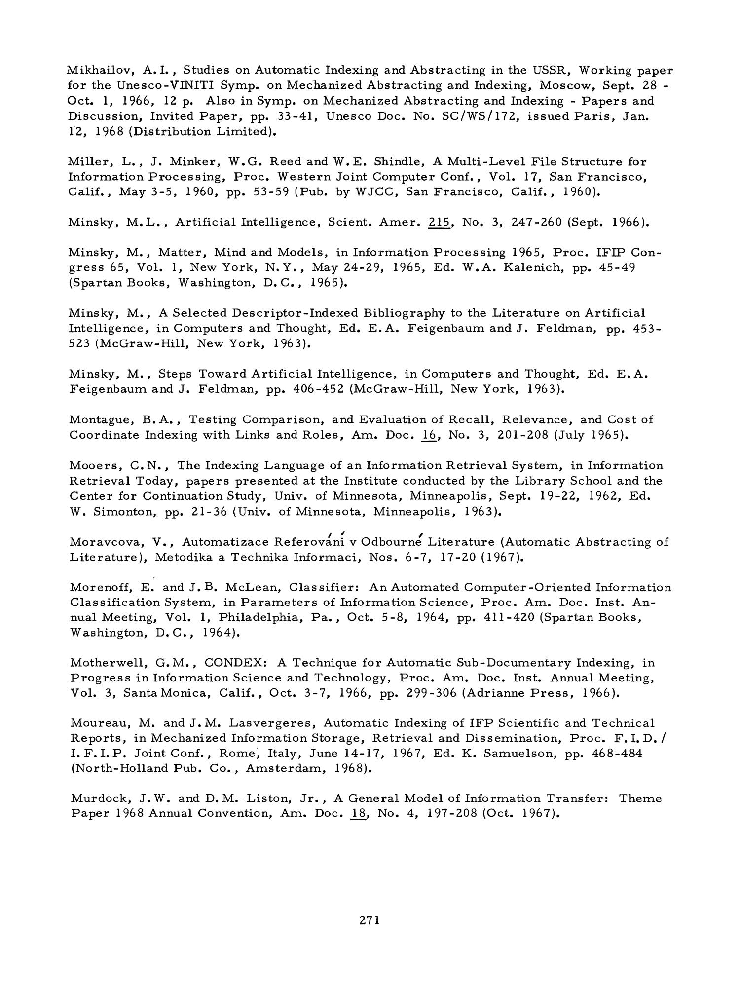 Automatic Indexing A State Of The Art Report Page 271 Unt Digital Library