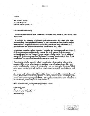 Letters from Melveta Walker to the Commission dtd 20 May 2005