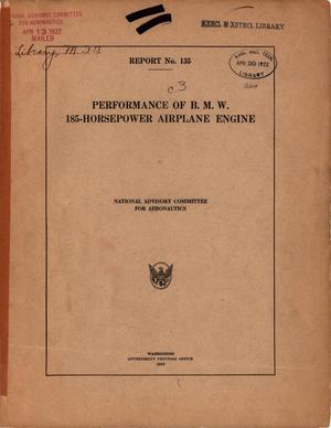 Primary view of object titled 'Performance of B. M. W. 185-horsepower airplane engine'.