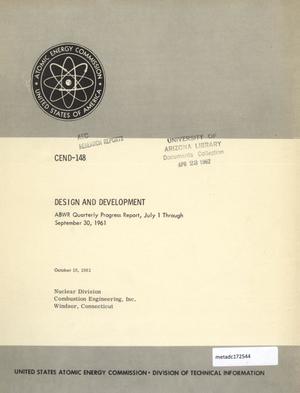 ABWR Design and Development Quarterly Progress Report: July 1 - September 30, 1961
