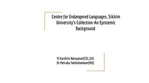 Primary view of object titled 'Center for Endangered Languages, Sikkim University's Collection - An Epistemic Background'.