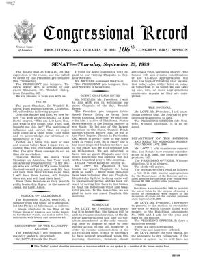 Primary view of object titled 'Congressional Record: Proceedings and Debates of the 106th Congress, First Session, Volume 145, Part 16'.