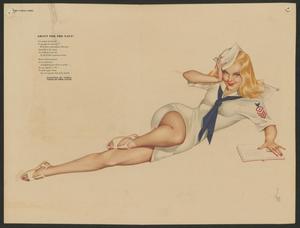 [Esquire Magazine Illustrations of Varga Sailor Girl and a Horse Race]