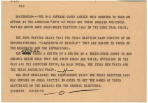 [News Script: Texas election law]