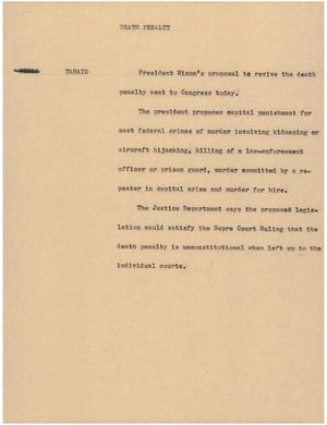 Primary view of object titled '[News Script: Death penalty]'.