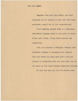 Primary view of object titled '[News Script: Carr and Osorio]'.