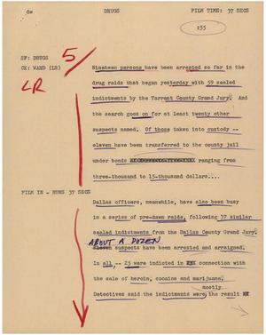 Primary view of object titled '[News Script: Drugs]'.