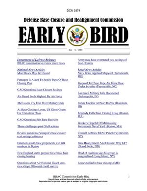 BRAC Early Bird 5 July 2005