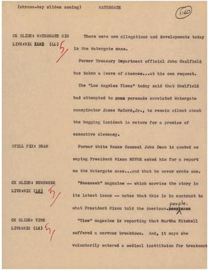 Primary view of [News Script: Watergate]
