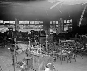 [Inside the fire-damaged Poindexter Furniture Company]