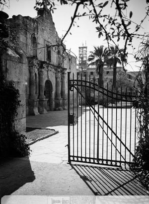 [A gate and the Alamo]