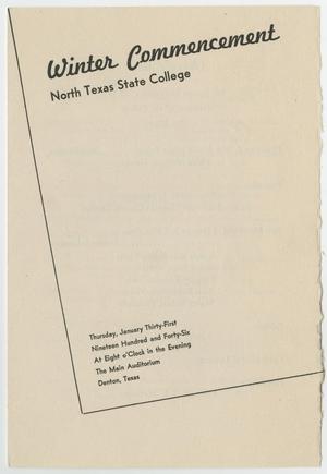 [Commencement Program for North Texas State Teachers College, January 31, 1946]