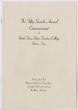 [Commencement Program for North Texas State Teachers College, June 1, 1947]