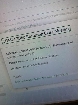 [Meeting notification for online class]