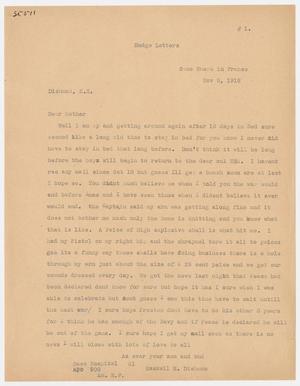 [Letter from Haskell E. Dishman to his Mother, November 8, 1918]