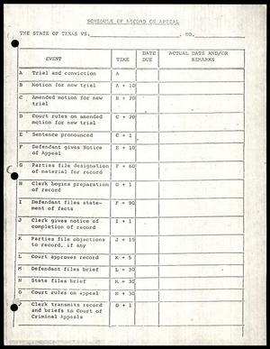 Primary view of object titled '[Schedule of Record on Appeal]'.