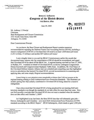 Letter dtd 06/29/05 to Chairman Principi from Representative LaTourette (14th, OH)