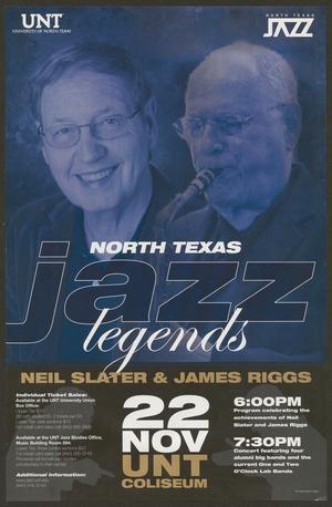 Primary view of object titled '[Concert Poster: North Texas Jazz Legends]'.