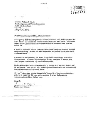 Letters from Niagara Falls Community to the Commission