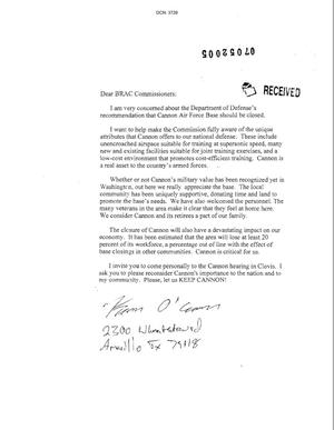 Letters from Cannon AFB Community to the Commission