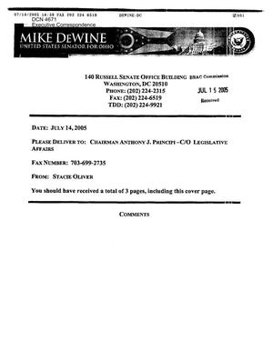 Executive Correspondence –  Letter dtd 07/14/05 to Chairman Principi from OH Senator DeWine