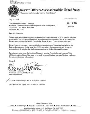 Executive Correspondence – Letter dtd 07/15/05 to Chairman Principi and CC Charles Battaglia from Dennis McCarthy, Executive Director of the ROA
