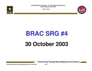 Army - Surge #4-October 30, 2003 - Briefing and Minutes