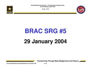 Army - Surge # 5-January 29, 2004 - Briefing and Minutes