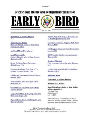 BRAC Commission Early Bird 17 Jul 05