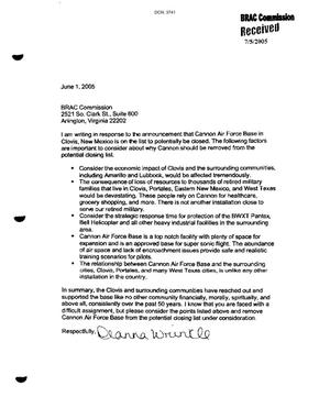 Letters from Cannon AFB Community to the Commission