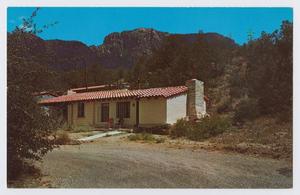 [Postcard of a Chisos Mountain cottage]