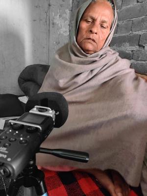 Primary view of object titled 'Photograph of Shahida Bano reciting a folk song'.