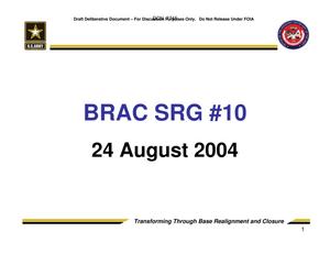 Army - Surge #10 -August 24, 2004 - Briefing and Minutes