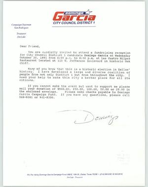 [Letter from Domingo Garcia to "friend", 1991]